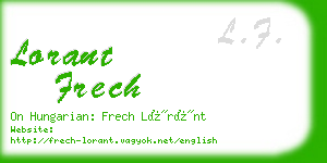 lorant frech business card